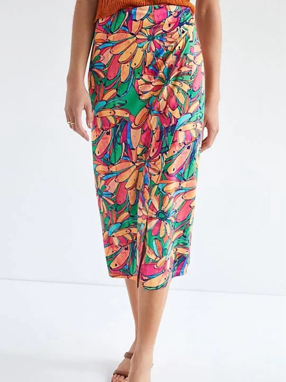 Anthropologie FARM RIO Tropical Print MIDI Skirt